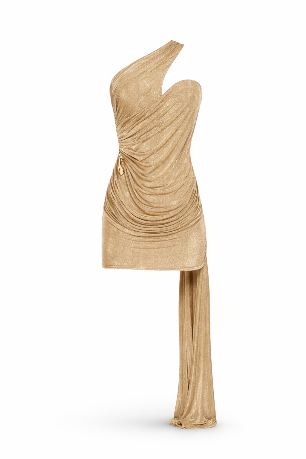 Pelerin Detaylı Krem Mini Elbise